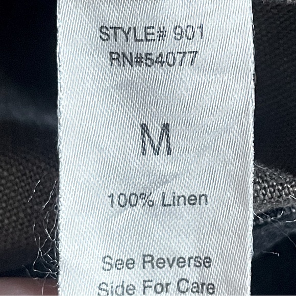 Cabi Moto Jacket M Charcoal Gray Waxed 100% Linen Ruffle Lapel Fitted Blazer - Picture 8 of 10